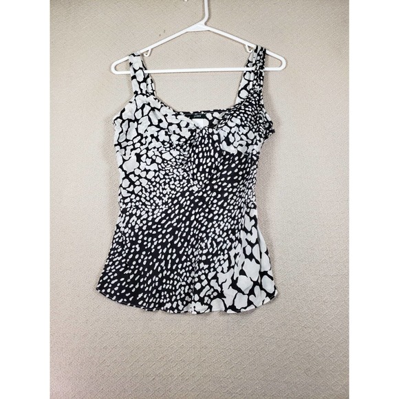 J. Crew Tops - J.Crew Top Womens 2 White Animal Print Sleeveless Scoop Neck Stylish Tank Top